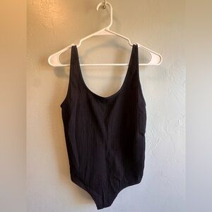Aerie Black Ribbed Bodysuit
